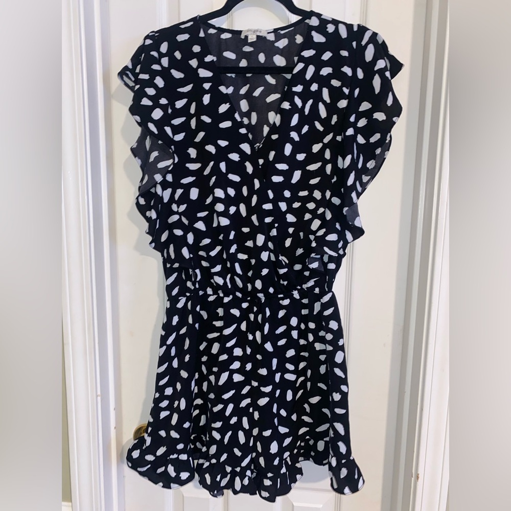 Umgee Black and White Patterned Romper